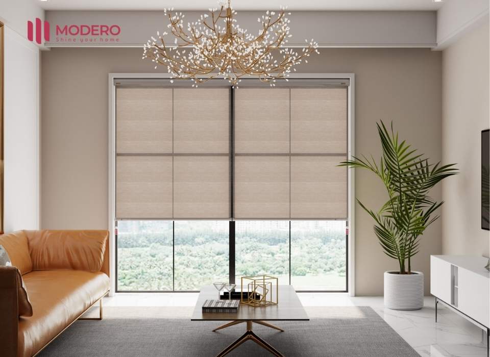 Rèm cuốn thông minh MODERO có khả năng chuyển động mềm mại trong không gian phòng, góp phần tạo nên nhịp điệu sống dễ chịu.