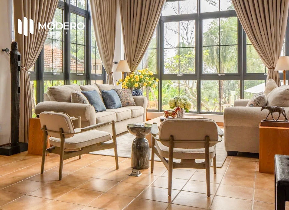 Rèm vải tone be được nhiều khách hàng ưa chuộng