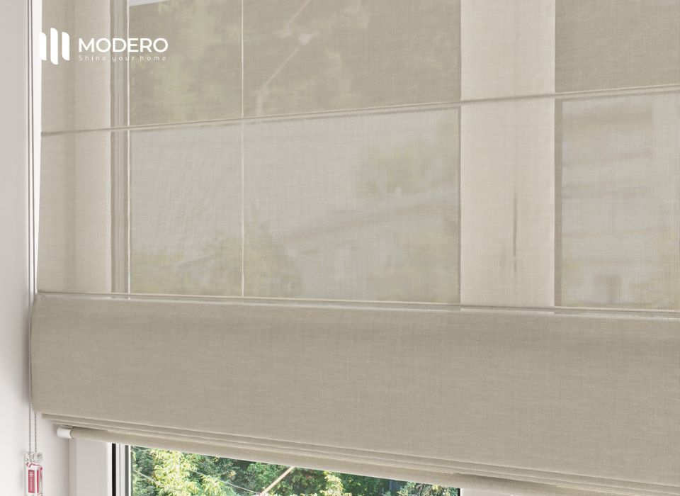 Từng nếp gấp của rèm roman được tính toán tỉ mỉ để tạo hiệu ứng thẩm mỹ cao nhất.